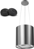 SNDOAS ištraukiamasis gaubtas, salos gartraukis, konvekcinis 700 m³/h oro srautas su aktyvuotos anglies filtru, 35 cm, 3 lygiai, 5 minučių laikrodis, LED apšvietimas, skirtas moderniems salos gartraukiams, nerūdijantis plienas