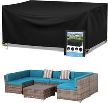Sodo baldų dangtis, sodo stalo apsauginis dangtis, atsparus vandeniui, 420D Oxford Anti-UV atsparus plyšimui Stačiakampio formos padėklų baldų dangtis (250 x 200 x 80 cm)