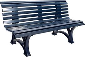 Sodo suoliukas 3-vietis / 150 cm Plastikinis tamsiai mėlynas, atsparus oro sąlygoms