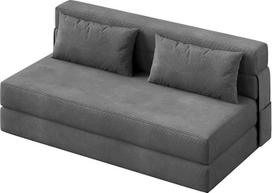 Sofa lova su pagalvėle, išskleidžiama dvivietė sofa lova, velvetinis užvalkalas, tiuftuota išvaizda, taupo erdvę svetainėje, svečių kambaryje, mažuose apartamentuose, greitas pertvarkymas, aukštos kokybės paminkštinimas