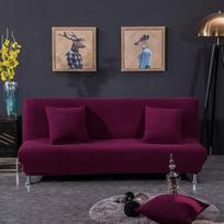 Sofa Slipcover Armless megztos sofos Slipcover rinkinys Baldų apsauga Žakardas Stretch Couch Chair Cover Tamsiai violetinė XL: 195-225cm