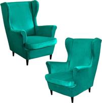 Sofa Slipcover Velvet Stretch Elastinis dugnas vienspalvis pliušinis sofos dangtelis Baldų apsauga Sofa minkštas su elastinga dugno žalia 2 rinkiniai