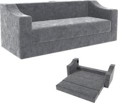 Sofos Modulinė sofa be kaulų Šiuolaikinė sofa 3-vietė su miego funkcija Išskleidžiama sofa lova Ergonomiškas dizainas Taupo erdvę Elegantiška patogi daugiafunkcinė pilka