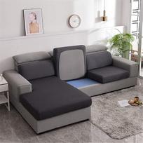 Sofos sėdynės pagalvių užvalkalai, sofos pagalvių užvalkalai vienguboms pagalvėms, sofos pagalvių užvalkalai Stretch Jacquard (Šezlongas, tamsiai pilka)