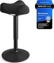 SONGMICS OSC008B01 Stovinti taburetė 360° pakreipiama rašomojo stalo kėdė Reguliuojamas aukštis 58-83 cm Didelė bazė Neslystanti šiuolaikinė juoda