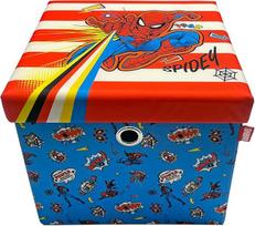 Spider-Man Ottoman saugojimo dėžutė Sulankstoma kvadratinė žaislų skrynia su dangčiu, skirta vaikams Kojinės apkrova 30 kg