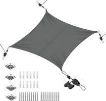 Stačiakampio formos markizė, atspari vandeniui, apsauganti nuo saulės, 180 g/m² PES, 98 % apsauga nuo UV spindulių, su tvirtinimo priedais lauke, balkone, terasoje, sode, tamsiai pilka, 3 x 3 m