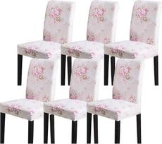 Stuhlhussen für Esszimmerstuhl, Stretch, weiches Spandex, abnehmbar, waschbar, Stuhlhussen für Esszimmer, Hotel, Zeremonie (rosa Rose, 6)
