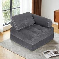 Sulankstoma sofa lova, 4-in-1 sulankstoma sofa, viengulė grindų kėdė su pagalve, didelio tankio putos, minkštas velvetas, daugiafunkcinė miegamoji vieta gyvenamajame kambaryje, svečių kambaryje, namų biure