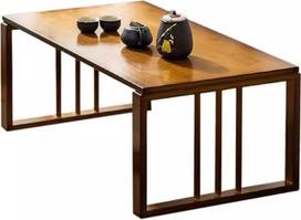 Sulankstomas bambuko kavos staliukas, skirtas sėdėti ant grindų, nešiojamas japoniškas Kotatsu arbatos stalas, ūkinis stilius, žemas valgomojo stalas (27,5 x 16,5 x 13 colių, natūralus)