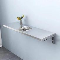 Sulankstomas darbo stalas Nerūdijančio plieno sieninis sulankstomas stalas mažoms erdvėms Plaukiojantis stalas su laikikliais Virtuvės valgomasis stalas (120x50 cm)