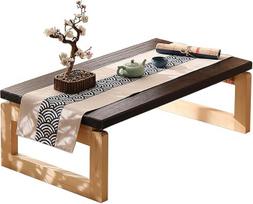 Sulankstomas kavos staliukas iš medžio masyvo japonų grindų lentelė Žemas grindų stalas Derliaus arbatos Kotatsu stalas Sulankstomas valgomojo stalas Pikniko stalas (23,6 x 15,7 x 11,8 colių, N