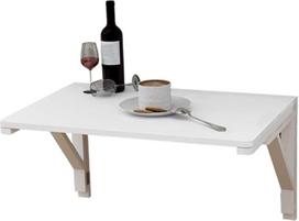 Sulankstomas sieninis rašomasis stalas su virtuvės priedais, daugiafunkcinis darbo stalas namų biurui ir virtuvei, pušies mediena, baltos spalvos, 140 cm x 50 cm, taupantis erdvę sieninis rašomasis stalas