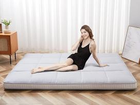 SUNYRISY Futon čiužinys, japoniškas grindų čiužinys, sustiprintas sulankstomas lovos čiužinys, susukamas čiužinys, tatamio kilimėlis, grindų gultas, svečių lova stovyklavietei, sofai, automobiliui, pilka, viengulė