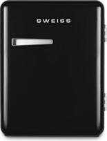 SWEISS Mini Bar Vintage 31L WEISS9 kompaktiškas mini šaldytuvas Retro tylus 24dB šaldytuvas miegamajam, biurui, gėrimams ar kosmetikai Reguliuojama temperatūra 6°-15°C Juoda