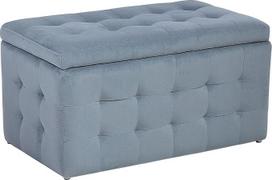 Taburetė su laikymo vietos dangčiu Velvet Grey Bed Bench Chest Footstool Modern Michigan