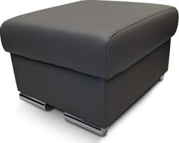 Tamsiai pilka tikros odos taburetė sulankstoma su laikymo vieta taburetė Karvės odos sėdynės kubas 60 x 55 cm kojų taburetė Minkšta taburetė Tikra oda Puff Leather Toledo Anthracite