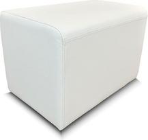 Tikros odos taburetė 60 x 40 x 40 cm Karvės odos sėdynės kubas Kojinė minkštasuolis Minkšta taburetė Gryna balta