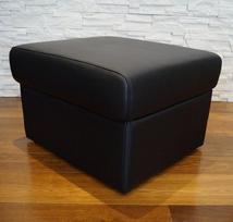 Tikros odos taburetė 60 x 50 cm H-40 ir H-45 cm su laikymo vieta Tikros odos taburetė Karvės odos sėdynė Kubelio formos kėdė Tikros odos pūkinė odinė taburetė Juoda (60 x 55 x H-45 cm)