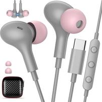 TOPAUX USB C ausinės su kabeliu, skirtos "iPhone 17", "Air", "16e 15 Pro Max Plus", "Xiaomi Redmi Note 14" USBC ausinės su mikrofonu, C tipo ausinės, skirtos "Samsung Galaxy A56 A17 A16 A36 Google