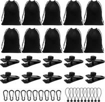 Tragbare Gewichtstasche für Pavillon-Vorhänge im Freien, 10 Gewichtstaschen + 10 Karabiner +10 Clips und 10 Bungee Schnüre, Außenvorhängen-Zelten Tischdecken Winddicht Sandsack Gewichtstasche (B)