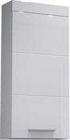 trendteam smart living - Devon - komoda - balta blizgi - pakabinama spintelė su 1 durelėmis (reguliuojamomis dešinėje arba kairėje) ir 1 lentyna - (plotis x aukštis x gylis) 35 x 75 x 16 cm - su sidabro spalva