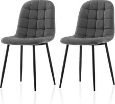 TUKAILAI Valgomojo kėdės, 2 komplektas, minkštos virtuvės kėdės, aksominės, ergonomiškos minkštos kėdės su aukštu atlošu, metalinės kojos, iki 150 kg, modernios valgomojo, virtuvės, miegamojo kėdės,