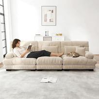 U formos kampinė sofa, šenilinis audinys, kampinė sofa su miego funkcija - L formos sofa, 2-4 vietų sofa su baldakimu, skirta svetainei, namams, lengvai surenkama