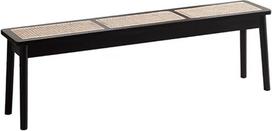 Ūkio medinis suolas, valgomojo kambario suolas, virtuvės suolas, rotango suolas įėjimo zonai, mažas siauras austas suolas interjero apdailai (Noro, 140 cm / 55,1 colių)