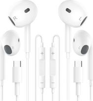 USB C ausinės "iPhone 17/16/15 Pro Max/Plus", laidinės C tipo ausinės su laidu (su mikrofonu ir garsumo valdymu), slopinančios triukšmą, skirtos "iPad Pro", "Galaxy S23/S22/S21/S20/Ultra Note10/20", "Pixel", 2