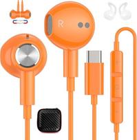 USB C ausinės "Samsung Galaxy A16 A56 A36 A55 A34 S25 S24" ausinės su mikrofonu "iPhone 17 16e 15Pro HiFi stereo ausinės C tipo ausinės "Xiaomi 15T Pixel 10 9a