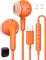 USB C ausinės "iPhone" 17 16e 15 "Pro In-Ear" ausinės su mikrofonu "Samsung Galaxy A16 A56 A36 A17 A34 S25 S24 HiFi stereo ausinės C tipo ausinės "Xiaomi" 15 Pixel 10 9a
