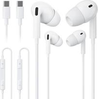 USB-C-Kopfhörer, Typ C, kabelgebunden, für iPhone, In-Ear-Ohrhörer mit Geräuschunterdrückung, Lautstärkeregler und Mikrofon für iPhone 15/16/17, iPad, Samsung Galaxy S25/S24/S23/S22/S21, Pixel 7/6