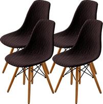 Valgomojo kambario kėdės apima 2/4/6 dalių, stiliaus kriauklės valgomojo kambario kėdės vidurio amžiaus modernios kėdės Sipcover, paminkštintos valgomojo akcento šoninės kėdės dangteliai (ruda, 4 dalys)