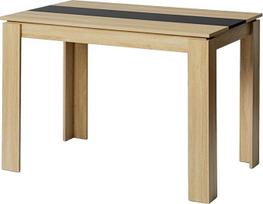 Valgomojo stalas, medinis virtuvės stalas, minimalistinis dizainas, valgomojo stalas 4 asmenims, 110 x 70 x 75 cm, ąžuolo ir juodos spalvos