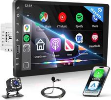VECHTEL 9-Zoll-1-DIN-Autoradio mit kabellosem CarPlay und Android Auto, FM/AM/RDS-Radio mit Bluetooth, GPS-Navigacija, USB, Online-Video, MirrorLink, IPS-Touchscreen-Display mit Rückfahrkamera