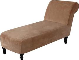 Velvet Slipcover Armless Stretch Chaise Couch Cover Pet baldų dangtelis Mašina skalbiama Recliner Sofa Slipcover (Camel)