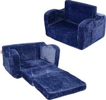 VEVOR 2 in 1 vaikiška sofa-lovelė su atramomis rankoms - mėlyna, 104 x 58 x 32 cm
