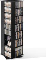 VEVOR DVD besisukanti lentyna su 34 skyriais, reguliuojama laikmenų lentyna, stovinti lentyna, 475 x 475 x 1636 mm, taupanti vietą CD, DVD, knygoms, žaidimų diskams laikyti, svetainė, namų biuras, juoda