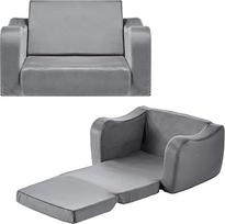 VEVOR Vaikiška sofa Vaikiška kėdutė iš 28D kempinės ir trumpo plauko su porankiais, skalbiama vaikiška sofa, vaikiška sofa-lova, mažylių sofa (M) žaidimų kambariui, miegamajam, svetainei, pilka