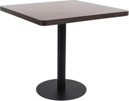 vidaXL Bistro stalas 2 žmonėms, baro stalas, baro stalas, baro stalas, valgomojo stalas, virtuvės stalas, vakarėlių stalas, tamsiai rudas, 80 x 80 cm, MDF