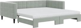 vidaXL dienos lova, išskleidžiama sofa-lova su čiužiniais, svečių lova, sofa-lova miegamajam, svetainei, išskleidžiama sofa-lova, šviesiai pilka, 100 x 200 cm, aksomas