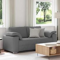 vidaXL Dviejų vietų sofa Tamsiai pilka 180 cm audinys Svetainės sofa Modernus stačiakampio formos dizainas Kvėpuojantis audinys Patogus paminkštinimas Platūs porankiai