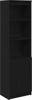 vidaXL Highboard Black Oak Look 50 x 35 x 180 cm Medienos medžiagos spinta Spinta Aukšta šoninė spintelė Aukšta spintelė Spinta su durimis