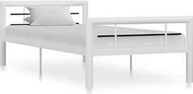 vidaXL lovos rėmas Metalinis miegamojo rėmas Miegamojo lova Viengulė lovos rėmas Miegamojo baldai Dvigulė lova Lentynų rėmas Baltas juodas metalas 90 x 200 cm