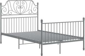 vidaXL lovos rėmas, metalinė lova, miegamasis, dvigulė lova, miegamojo baldai, lovos rėmas, skersinis rėmas, milteliniu būdu dengtas metalas, pilka, 120 x 200 cm