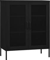 vidaXL Sandėliavimo spinta Sideboard Komoda Plieninė spinta Šoninė spinta Daugiafunkcinė spinta Knygų spinta Stovinti spinta Juoda 80 x 35 x 101,5 cm Plienas