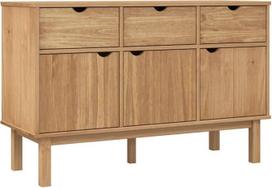 vidaXL šoninė spintelė Šoninė spintelė Komoda su stalčiais Daugiafunkcinė spintelė Stovinti spintelė Svetainės spintelė 114 x 43 x 73,5 cm Pušies masyvo mediena