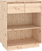 vidaXL šoninė spintelė su stalčiais, skyriais, komoda, šoninė spintelė, universali spintelė, šoninė spintelė, prieškambario spintelė, stovinti spintelė, 60 x 34 x 75 cm, pušies masyvas