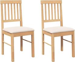 vidaXL Valgomojo kėdės su pagalvėlėmis 2 vienetai Kietos medienos gumos medžio virtuvės kėdė Šoninė kėdė Valgomojo kėdė Svetainės kėdė Restorano kėdė
